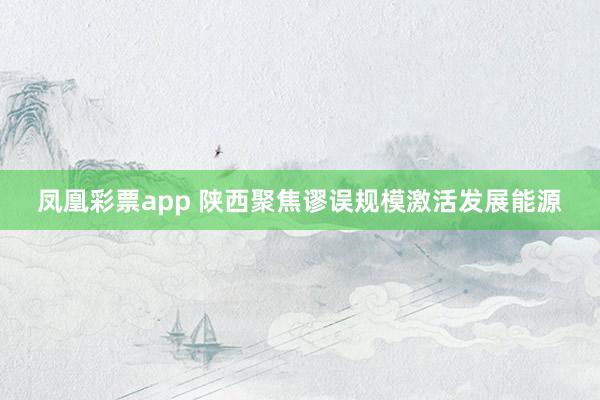 凤凰彩票app 陕西聚焦谬误规模激活发展能源