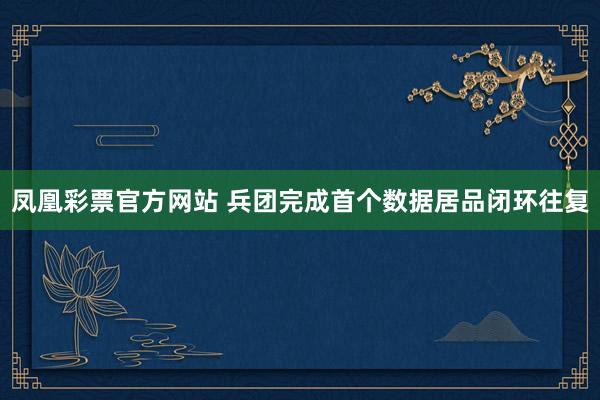凤凰彩票官方网站 兵团完成首个数据居品闭环往复