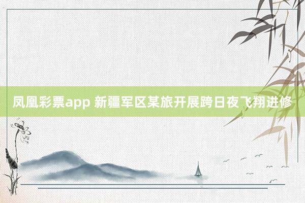 凤凰彩票app 新疆军区某旅开展跨日夜飞翔进修