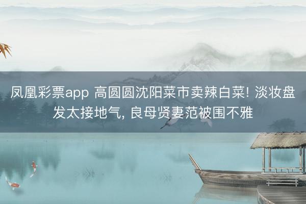 凤凰彩票app 高圆圆沈阳菜市卖辣白菜! 淡妆盘发太接地气, 良母贤妻范被围不雅
